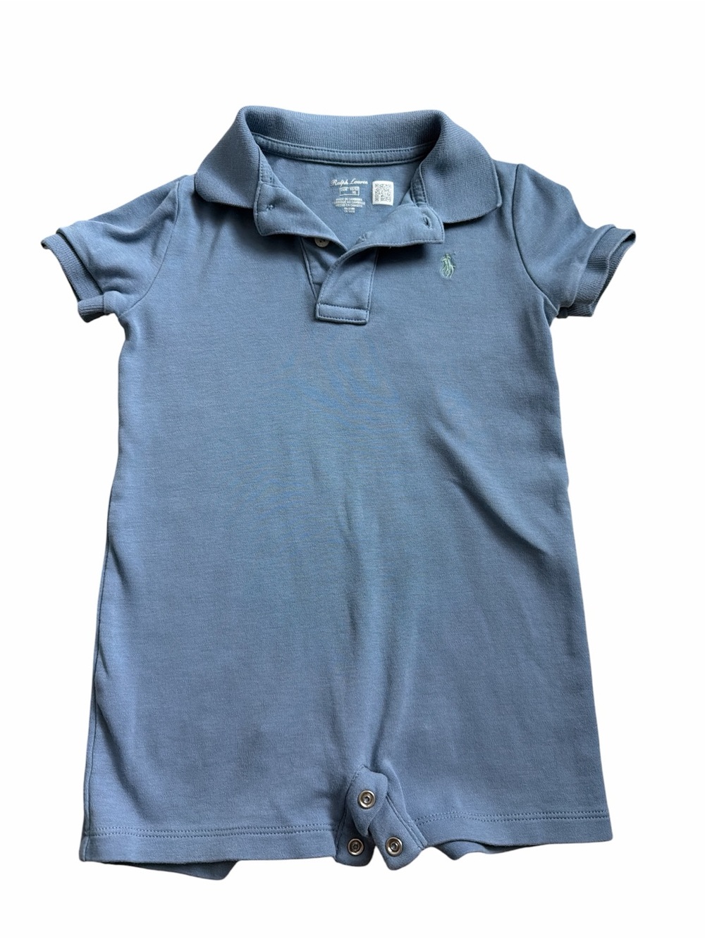 Ralph Lauren Blue Polo Romper - Baby